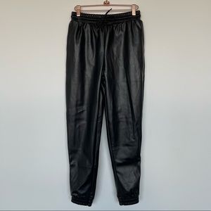 Faux Leather Joggers